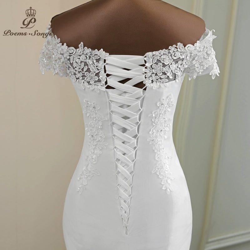sexy wedding dress 2021 appliques flower robe de mariee elegant bride