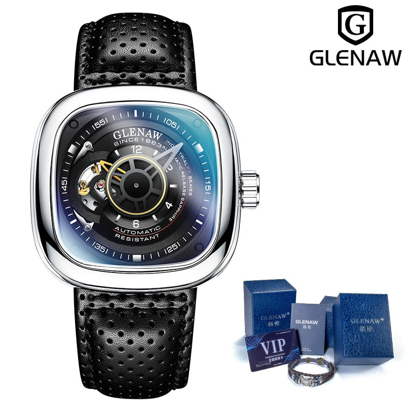 Glenaw Hollow Automatic Black Mechanical Watch