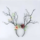 Christmas Party Reindeer Antlers Lovely Headband Cosplay Hairband Women Deer Horn Tree Branch Flower Xmas Hair Hoop Headband New