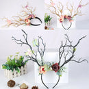 Christmas Party Reindeer Antlers Lovely Headband Cosplay Hairband Women Deer Horn Tree Branch Flower Xmas Hair Hoop Headband New