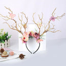 Christmas Party Reindeer Antlers Lovely Headband Cosplay Hairband Women Deer Horn Tree Branch Flower Xmas Hair Hoop Headband New