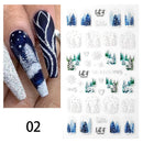 3D Festival Nail Sticker Halloween Nail Art Stickers Christmas Nail Art Supplies 3D Embossed Flower Wave Line Nail Art Decals