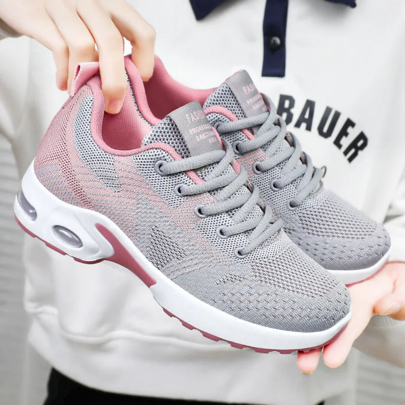 Running shoes Women 2024 spring new large size casual breathable lace-up air cushion sports shoes sneakers