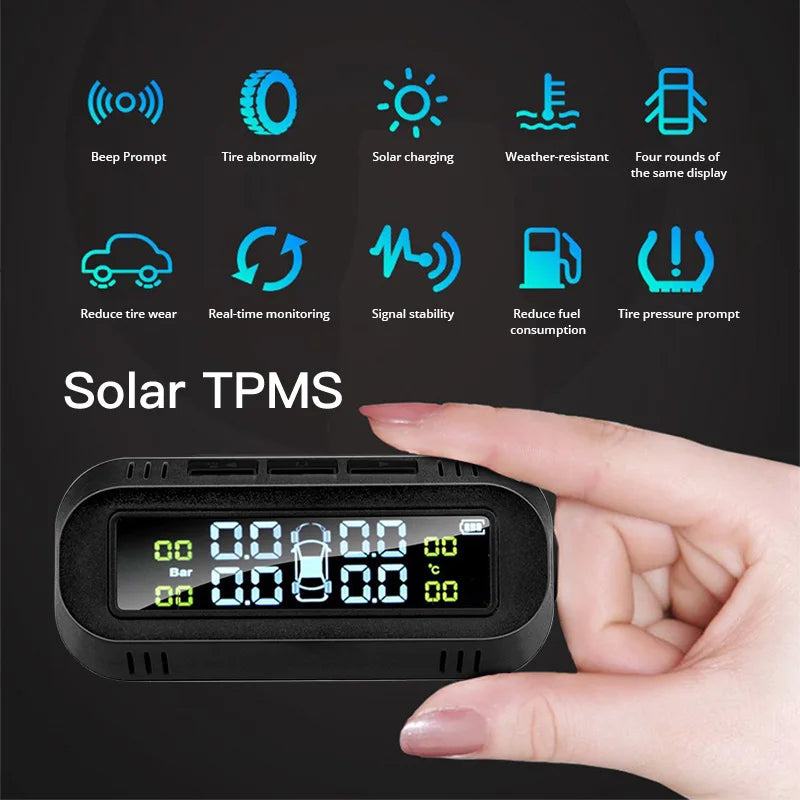 E-ACE Smart Car TPMS Auto Monitoring Security Alarm Anti High Temperate And Cold USB TMPS Tyre Pressure Car Electronic Accessori