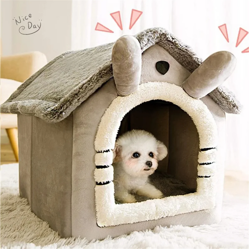 Cat/Dog Bed Removableand Washable Foldable Pet Sleepping Bed Cat House Kennel for Dog House Indoor Cat Nest S