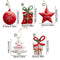 Retro Christmas Decoration Xmas Tree Five-pointed Star Gift Pack Shape Hanging Pendant Home Party Holiday Ornament Crafts