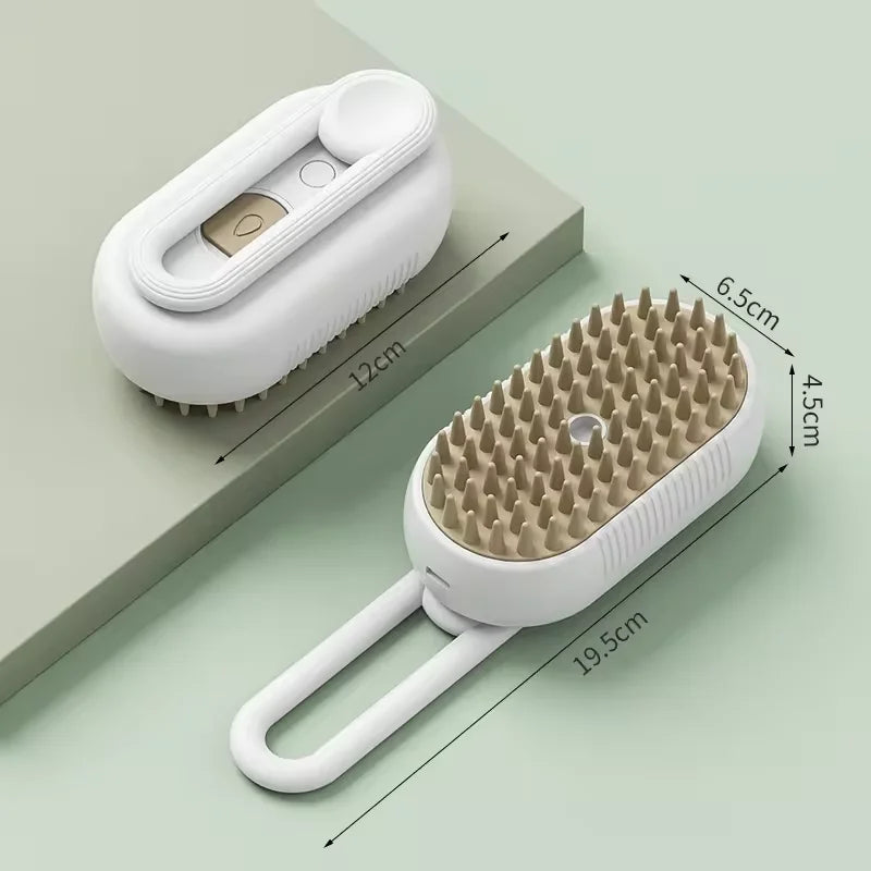 Cat Dog Pet Spray Massage Brush One Button Steam Spray Folding Rotatable Floating Hair Bath Hair Removal Brush Comb