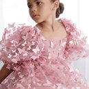 Fashion Baby Girl Princess Butterfly Tutu Dress Puff Sleeve Child Tulle Vestido Pageant Party Birthday Baby Clothes 1-12Y