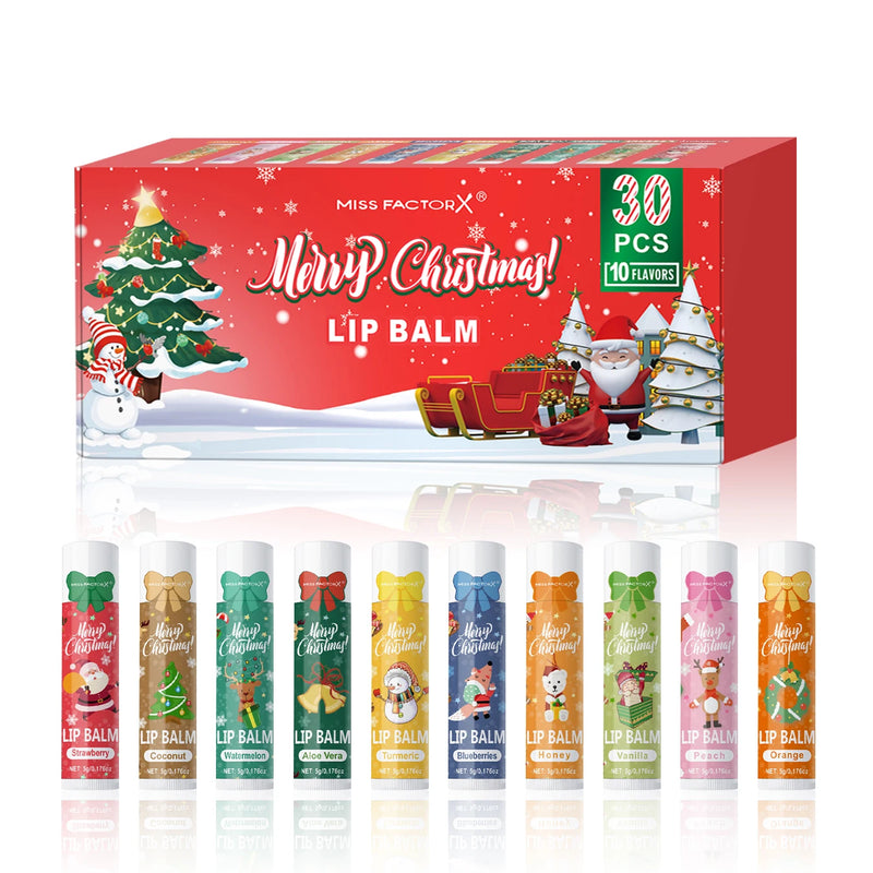 Christmas gift box, lip balm 30PCS/box lip balm set, durable moisturizer, Christmas gift, women's gift, party gift