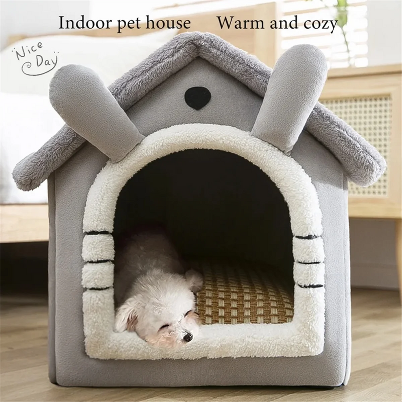 Cat/Dog Bed Removableand Washable Foldable Pet Sleepping Bed Cat House Kennel for Dog House Indoor Cat Nest S