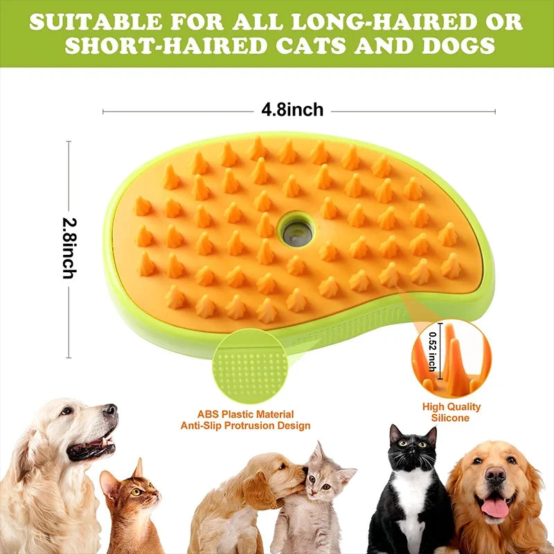 Pet Grooming Brush Electric Spray Water Spray Kitten Pet Comb Soft Silicone Depilation Cats Bath Hair Brush Grooming Supplies