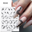 3D Festival Nail Sticker Halloween Nail Art Stickers Christmas Nail Art Supplies 3D Embossed Flower Wave Line Nail Art Decals