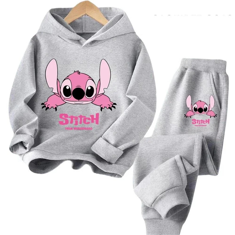 Children Hoodies Stitch Kawaii Fashion Pullover Sweatshirt Anime Trucksuit Manga Cartoons Girls Boy Kids Autumn Casual Clothes