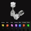 1 Pair Unique Boys Girls LED Light Christmas Gift Halloween Party Square Night Bling Studs Earring Led Party Music Festival Band