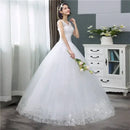 Wedding Dresses Pure White V-neck Appliques Sequined Sleeveless Princess Floor Length Plus size Wedding Gowns De Novia HS288