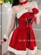 New Fashion Lace Up Christmas Red Dress Elegant Sweet Slim Girls Fashion Women Bandage Dresses Backless 2023 New LHH2