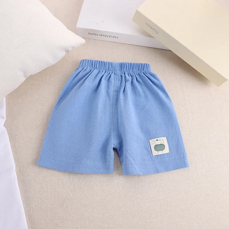 1-5 Years Old Summer Kids Wears Children's Shorts Baby Boy Cotton Linen Pants Boys Girls Pant Cartoon Children Casual Pants