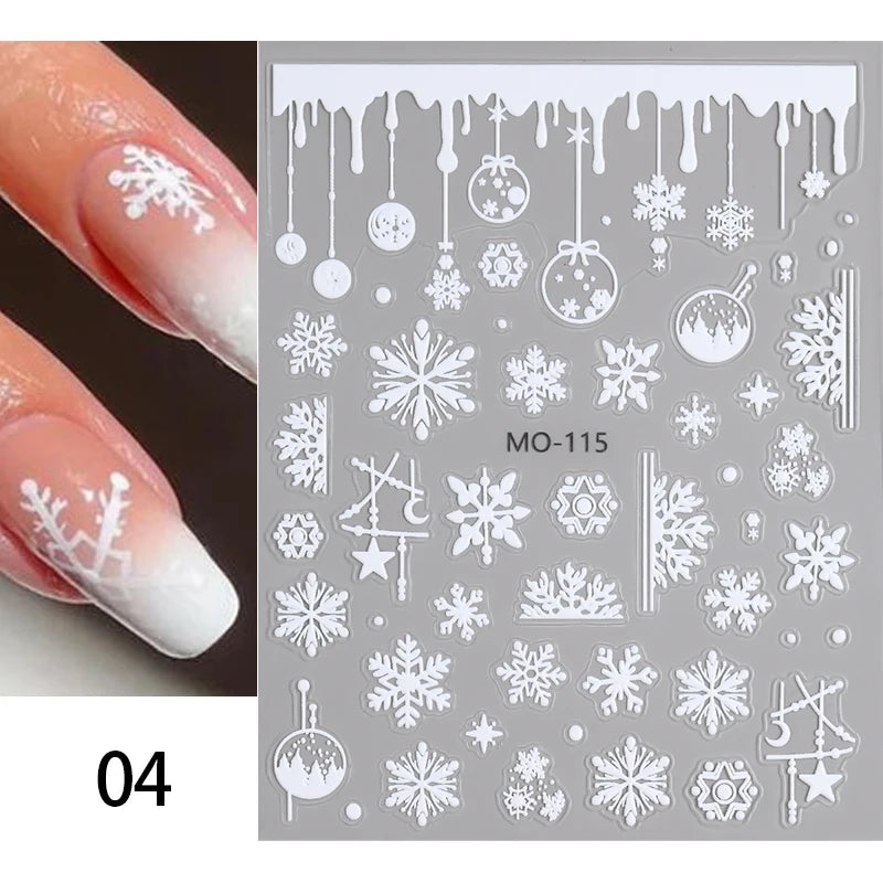 3D Festival Nail Sticker Halloween Nail Art Stickers Christmas Nail Art Supplies 3D Embossed Flower Wave Line Nail Art Decals