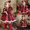 2023 Christmas Toddler Kids Baby Girl Princess Dress Red Plaid Ruffles Lace Tutu Dress Children Girl Puff Sleeve Xmas Dress 1-6Y