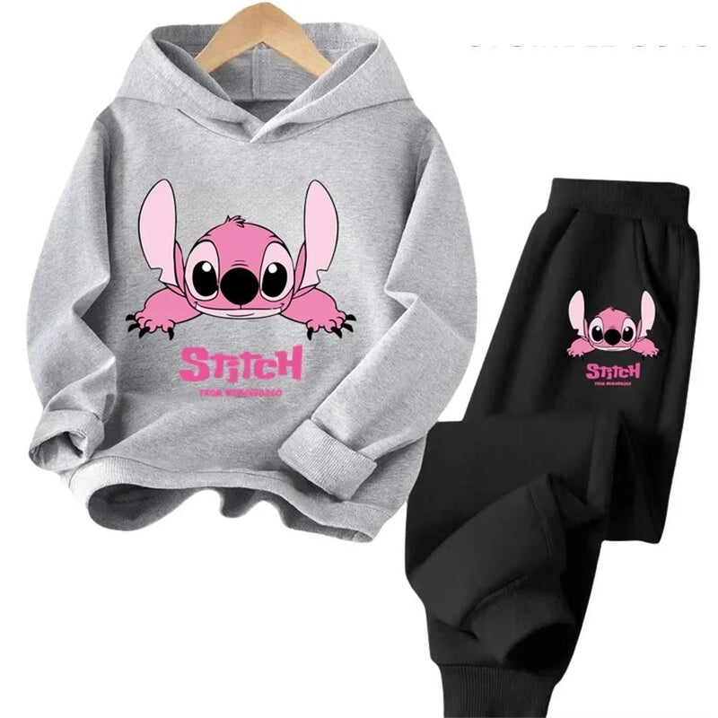 Children Hoodies Stitch Kawaii Fashion Pullover Sweatshirt Anime Trucksuit Manga Cartoons Girls Boy Kids Autumn Casual Clothes