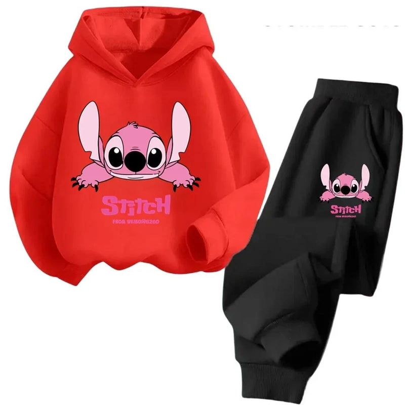 Children Hoodies Stitch Kawaii Fashion Pullover Sweatshirt Anime Trucksuit Manga Cartoons Girls Boy Kids Autumn Casual Clothes