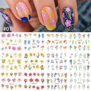 3D Festival Nail Sticker Halloween Nail Art Stickers Christmas Nail Art Supplies 3D Embossed Flower Wave Line Nail Art Decals