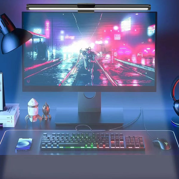 Wiscolor RGB Led Monitor Light Bar Monitor Screen Hanging Lighting USB Dimmable Atmosphere Desk Lamp for Computer Gaming Lights