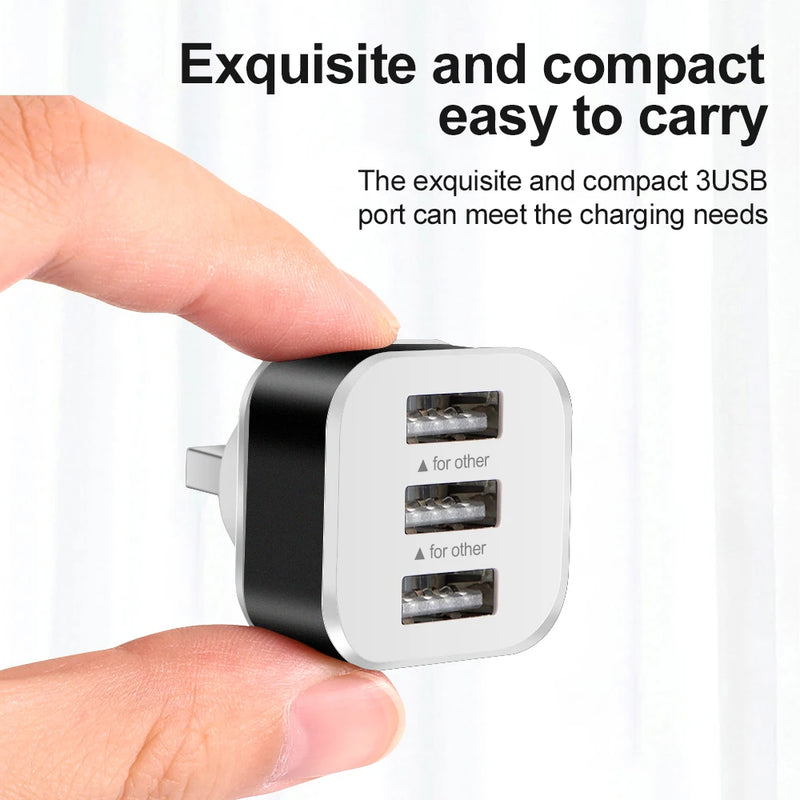 3 Port USB Slots Adaptor USB 3 in 1 Multple USB Interface Extender Auto Electronics Accessories Tablet Laptop Charger Adapter