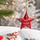 Retro Christmas Decoration Xmas Tree Five-pointed Star Gift Pack Shape Hanging Pendant Home Party Holiday Ornament Crafts