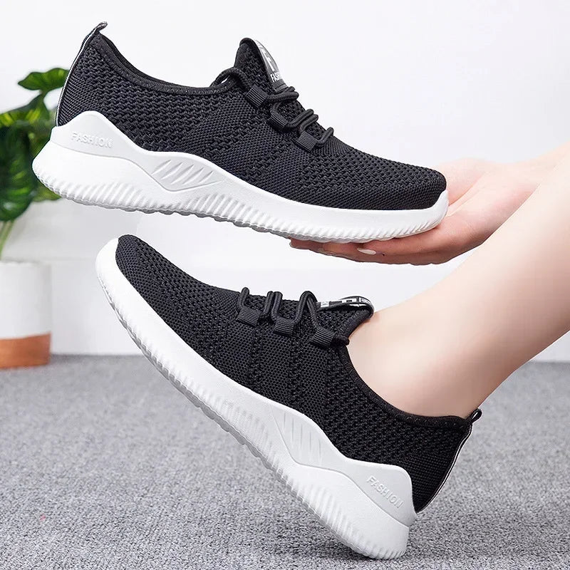 2024 Women's Casual Sneakers Summer Comfortable Breathable Platform Shoes Fashion Women Versatile Lace-up Shoe кроссовки женские